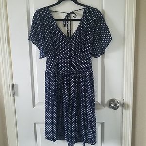 Blue polka dot dress